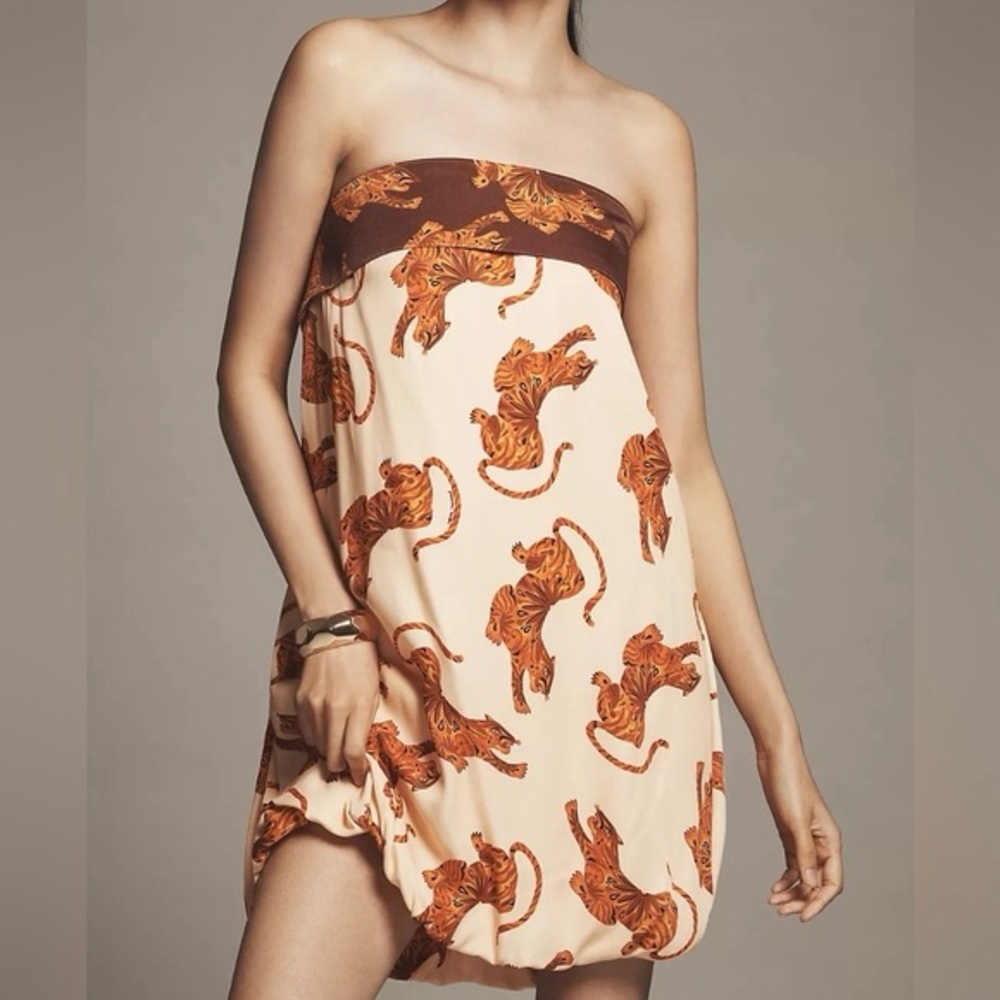 Farm Rio x Anthropologie Tiger Print Bubble Dress